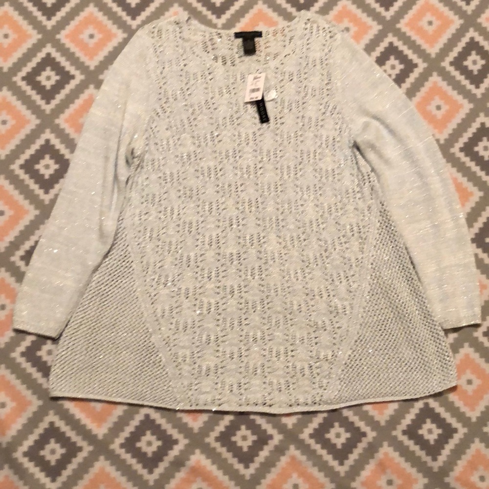 Preswick&Moore Lt Blue w/Silver Metallic Sweater